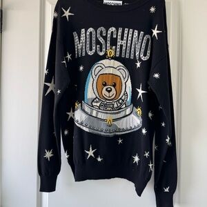 Moschino Black Couture Sweater with Bear Design